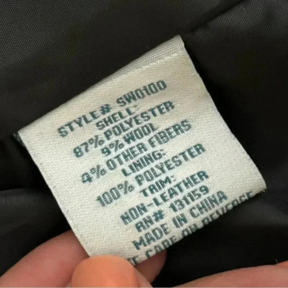 Sebby Heathered Gray Button Down Tie Waist Wool Blend Pea Coat Size L - Picture 14 of 16